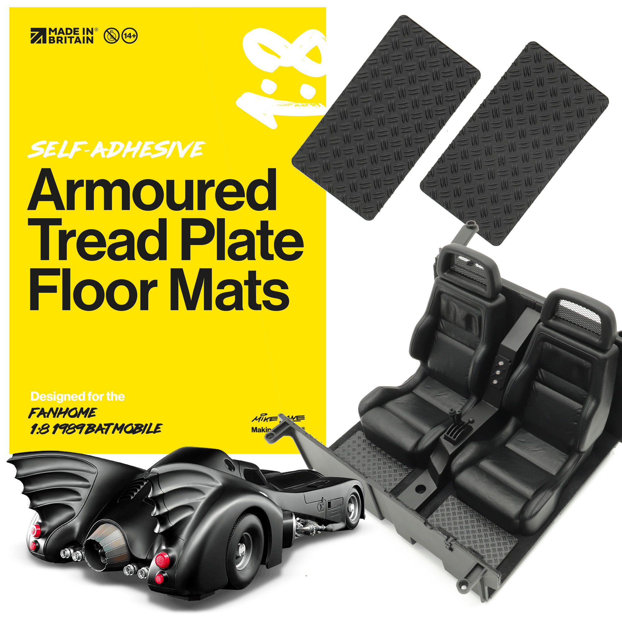 1989 Batmobile Armoured Tread Plate Floor Mats